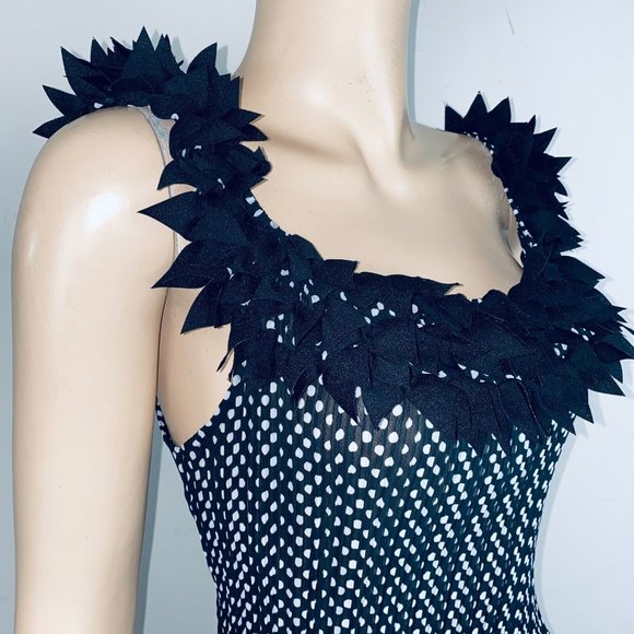 Kaelyn Max 2000's Y2K Style Gothic Grunge Polka Dot Accordion Women's Top L - Picture 8 of 14